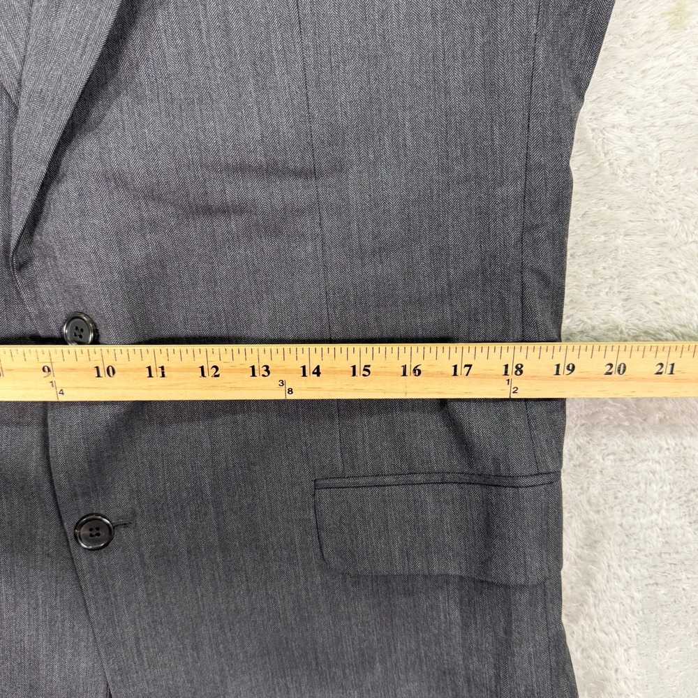 Hickey Freeman Men 40XL Slim Fit Madison Suit Grey Herringbone Wool 34x32 USA - Picture 9 of 16